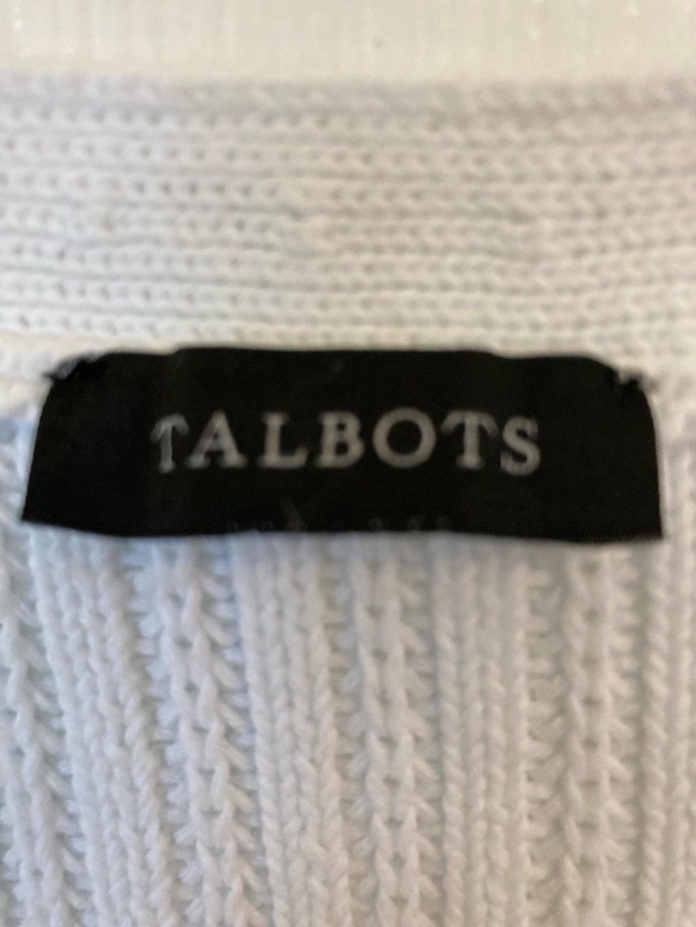 Talbots White V-Neck Ribbed Women's Sweater - Picture 2 of 7